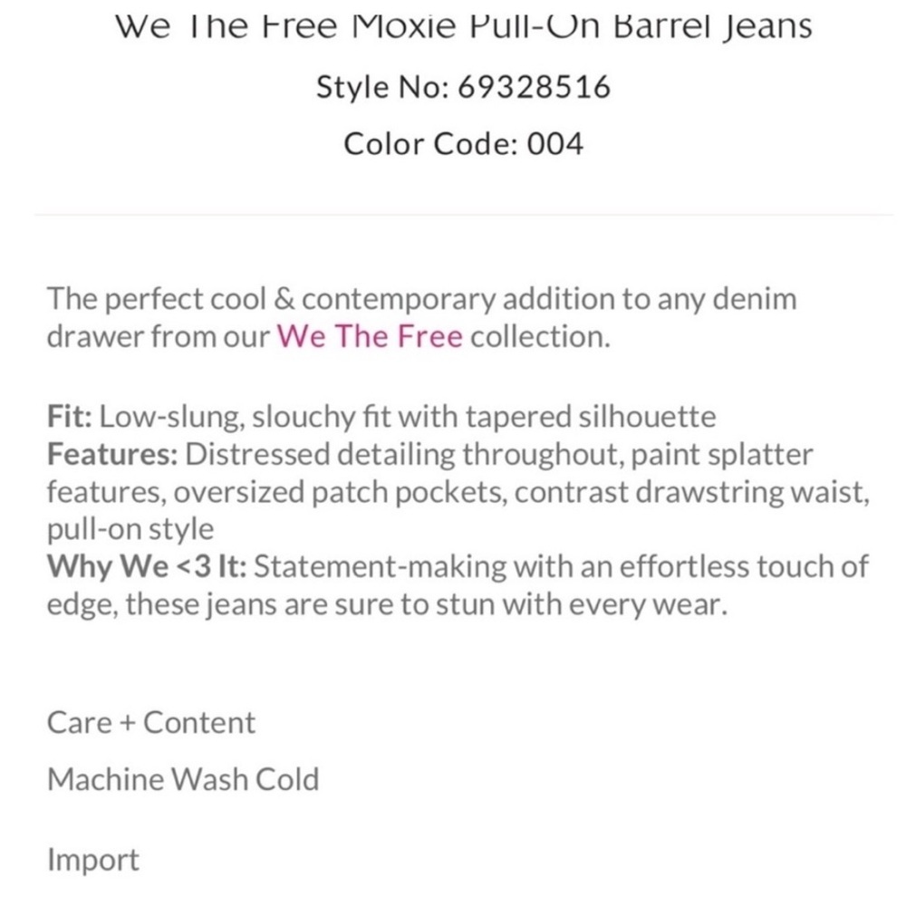 Free People Moxie Slung Pull On Barrel Grey Jeans Size 28 NWOT SOLD-OUT VIRAL - Picture 16 of 16